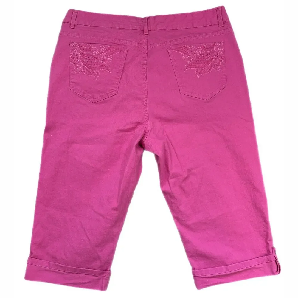 Gloria Vanderbilt Womens Aiden Skimmer Capri 14 Pink